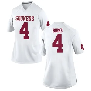 Deion Burks Nike Oklahoma Sooners Women's Game Football College Jersey - White