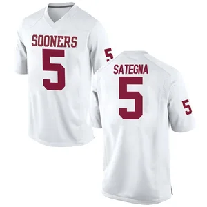 Isaiah Sategna Nike Oklahoma Sooners Men's Replica Football College Jersey - White