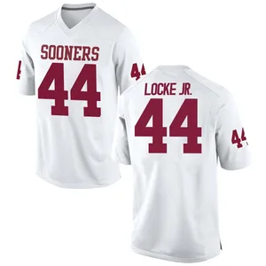 John Locke Jr. Nike Oklahoma Sooners Men's Game Football College Jersey - White
