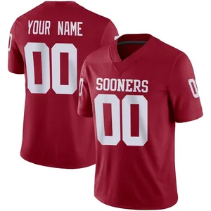 Men's Custom Oklahoma Sooners Men's Game Jordan Crimson Football Jersey