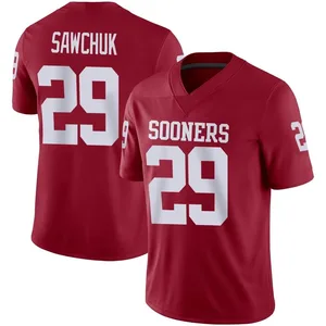 Men's Gabe Sawchuk Oklahoma Sooners Men's Game Jordan Crimson Football Jersey