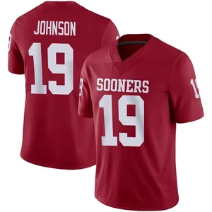 Men's Jacobe Johnson Oklahoma Sooners Men's Game Jordan Crimson Football Jersey