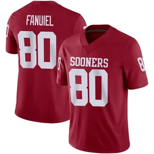 Men's Josh Fanuiel Oklahoma Sooners Men's Game Jordan Crimson Football Jersey