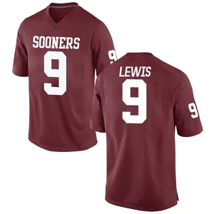 Men's Keontez Lewis Nike Oklahoma Sooners Men's Game Crimson Football College Jersey