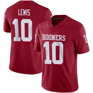 Men's Kip Lewis Oklahoma Sooners Men's Game Jordan Crimson Football Jersey