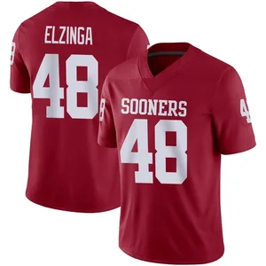 Men's Luke Elzinga Oklahoma Sooners Men's Game Jordan Crimson Football Jersey