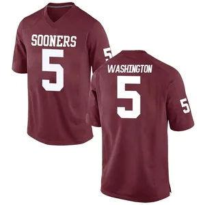 Men's Woodi Washington Nike Oklahoma Sooners Men's Replica Crimson Football College Jersey