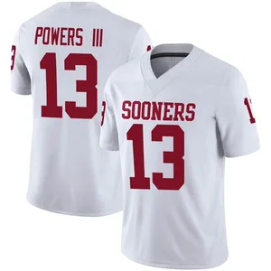 Reggie Powers III Oklahoma Sooners Men's Game Jordan Football Jersey - White