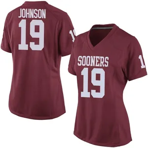 Women's Jacobe Johnson Nike Oklahoma Sooners Women's Replica Crimson Football College Jersey
