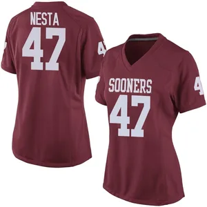 Women's James Nesta Nike Oklahoma Sooners Women's Game Crimson Football College Jersey