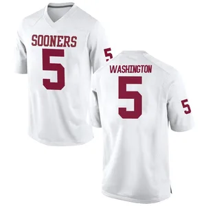 Woodi Washington Nike Oklahoma Sooners Men's Game Football College Jersey - White