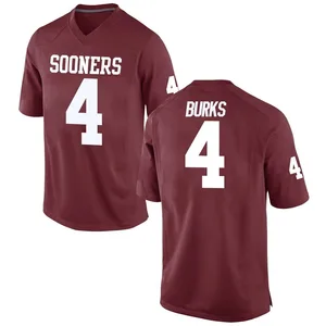 Youth Deion Burks Nike Oklahoma Sooners Youth Game Crimson Football College Jersey
